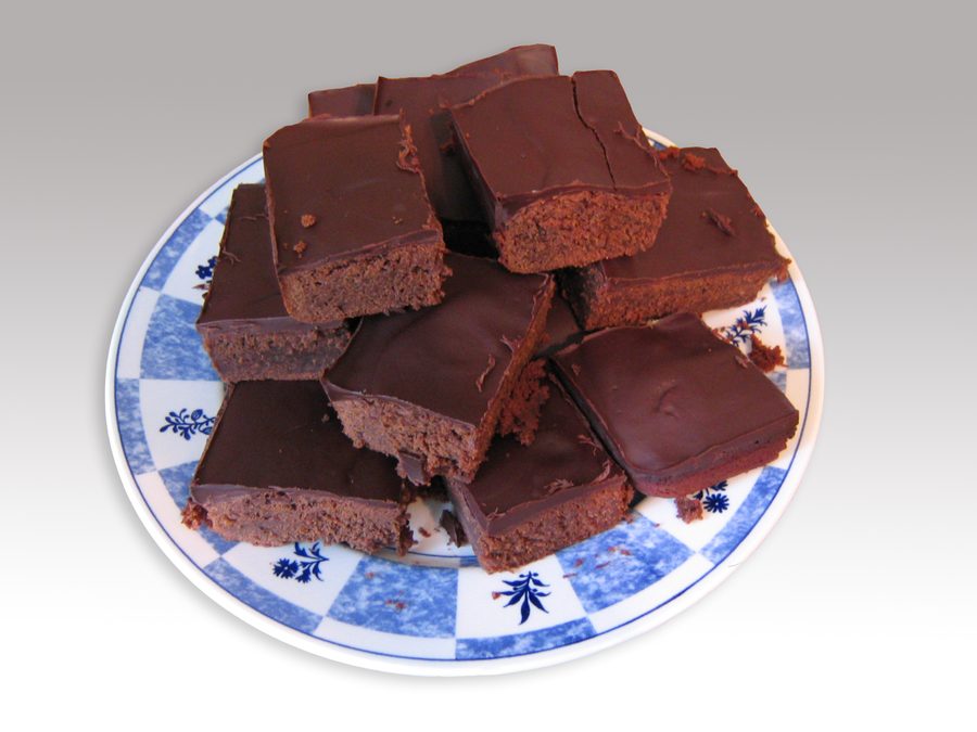 Freshly baked chocolate brownies